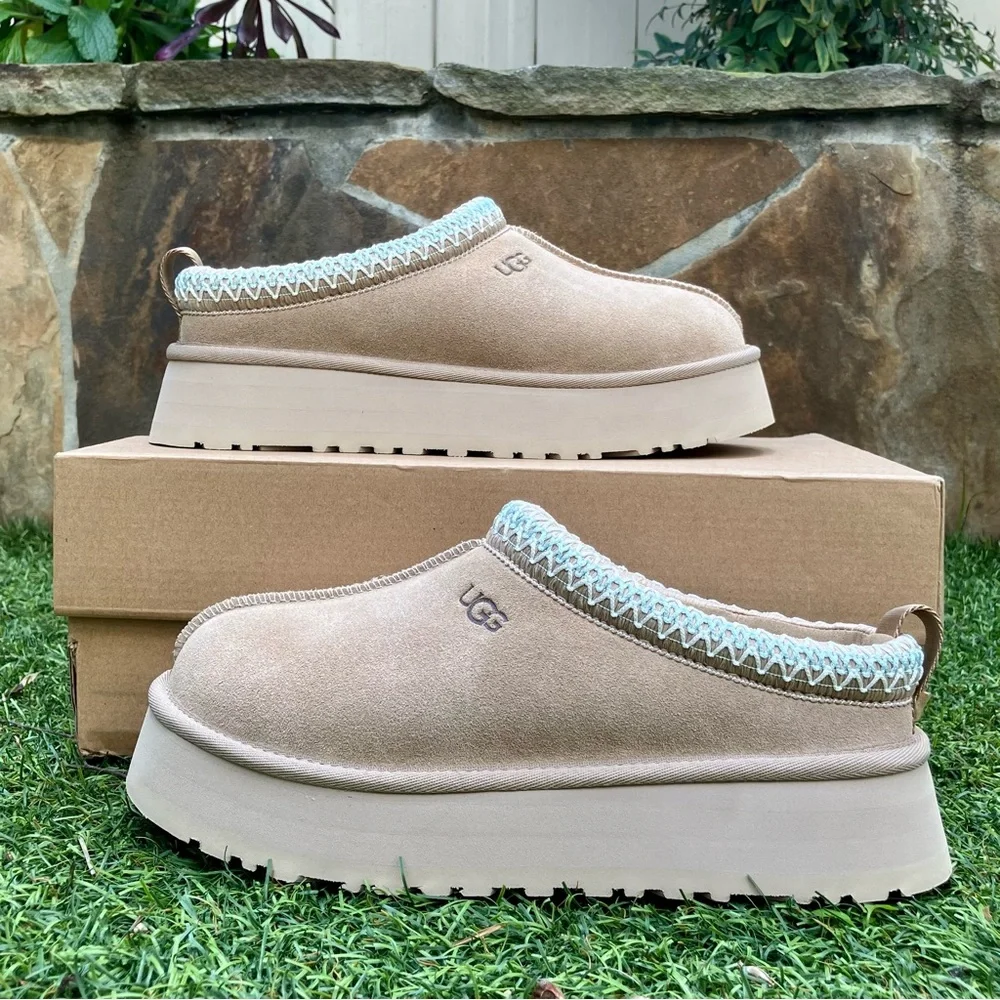 UGG Tazz platform slipper sand beige teal - Picture 2 of 10